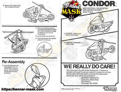 Kenner M.A.S.K. Condor Instruction US front/back